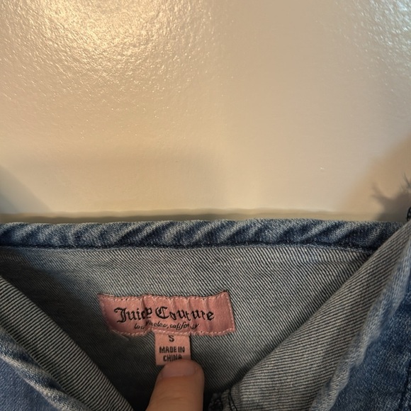 Juicy Couture NWT Sweetheart Neckline Dark Wash Denim Mini Short Dress - Picture 4 of 11